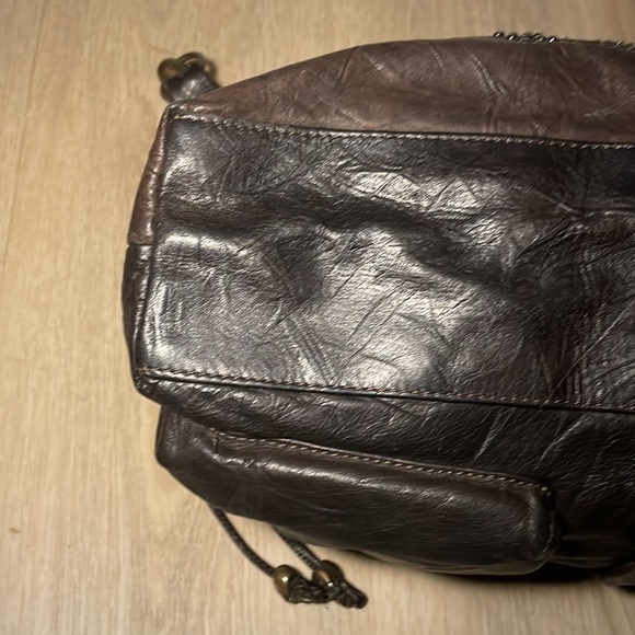 Thomas Wylde Dark Chocolate Leather Bag with Stoned Decorative Skull Head - Picture 10 of 16